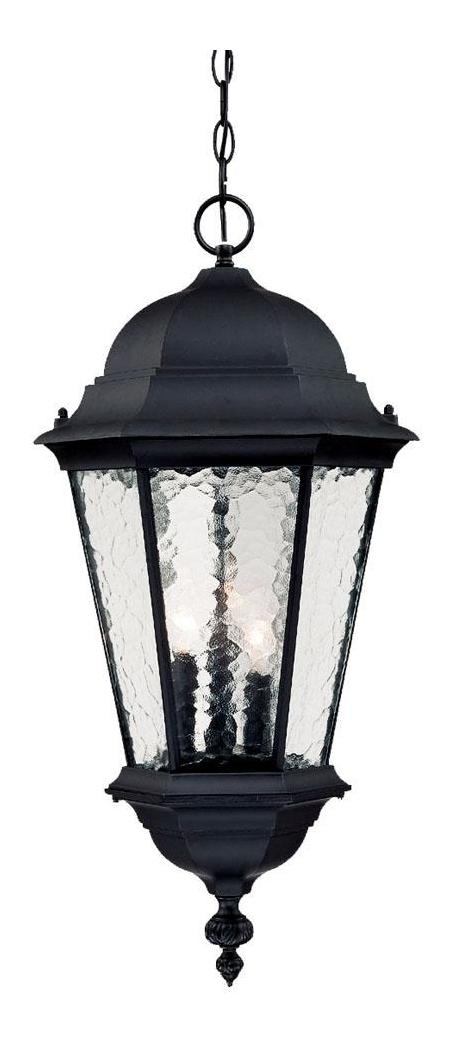 Three Light Matte Black Hanging Lantern by Acclaim Lighting