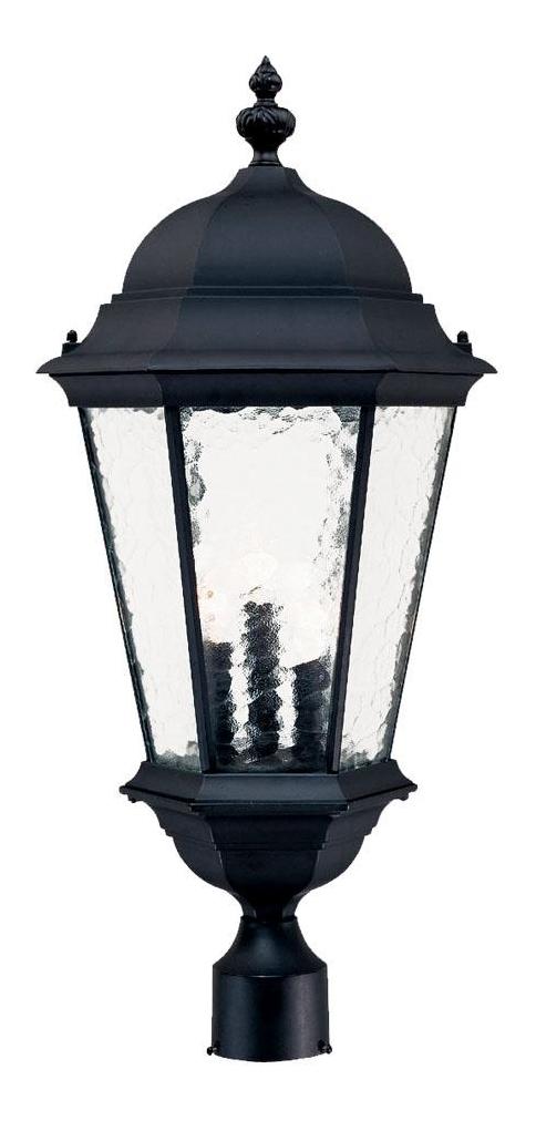 Three Light Matte Black Post Light by Acclaim Lighting