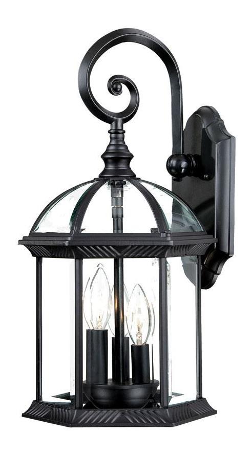 Three Light Matte Black Wall Lantern by Acclaim Lighting