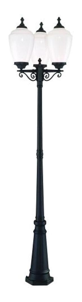 Three Light Matte Black Post Light by Acclaim Lighting