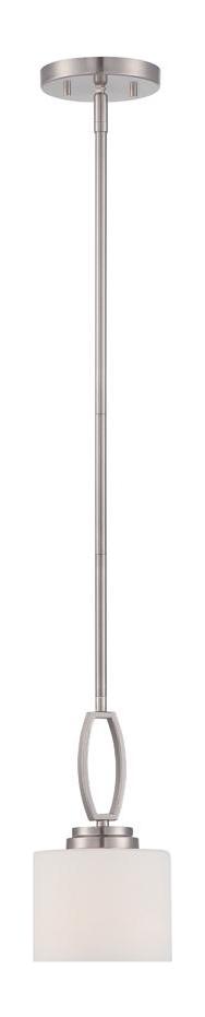 Satin Platinum  1 Light Mini Pendant by Designers Fountain