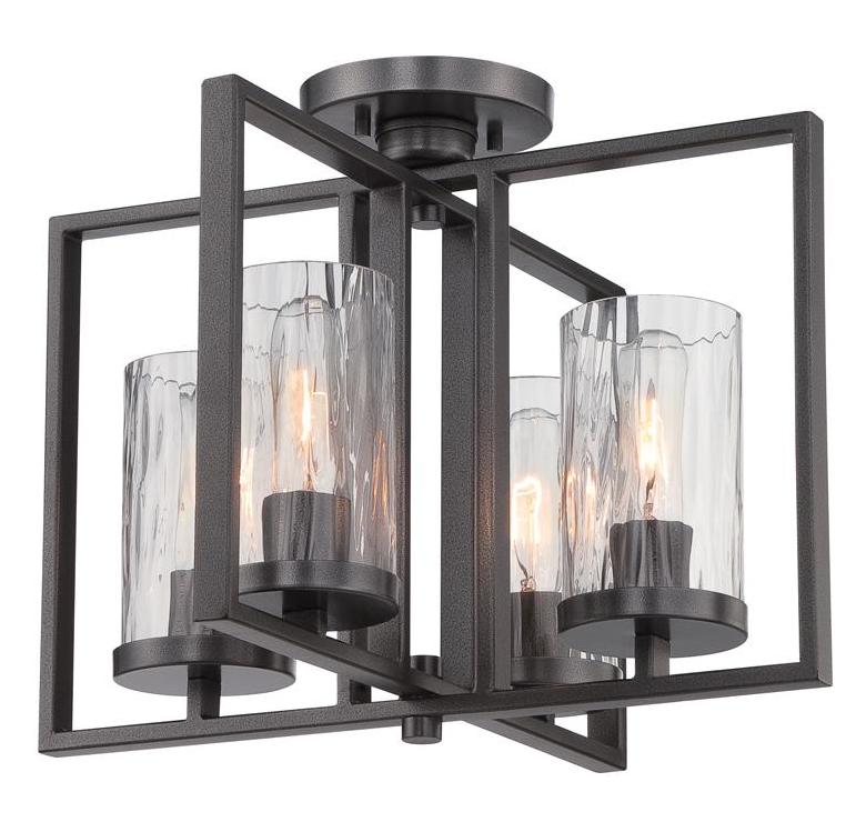 Charcoal  4 Light Semi-Flush Ceiling Fixture by Designers Fountain