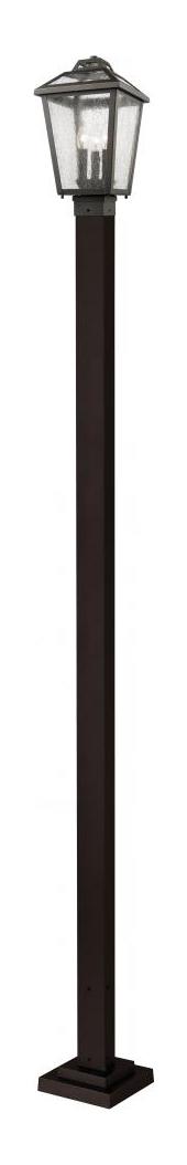 Oil Rubbed Bronze  3 Light Outdoor Post Light - Post Included by Z-Lite