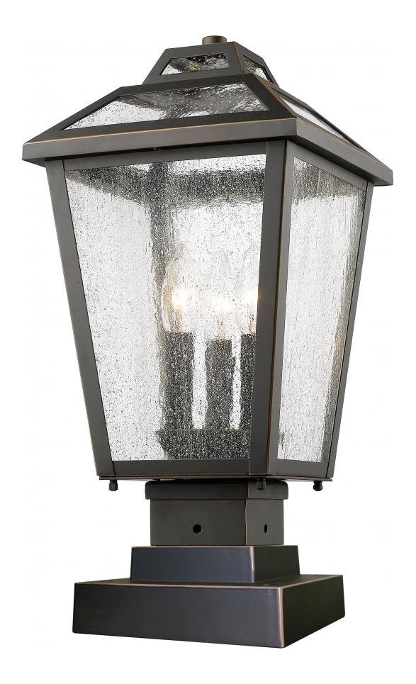 Oil Rubbed Bronze  3 Light Outdoor Pier Mount Light by Z-Lite