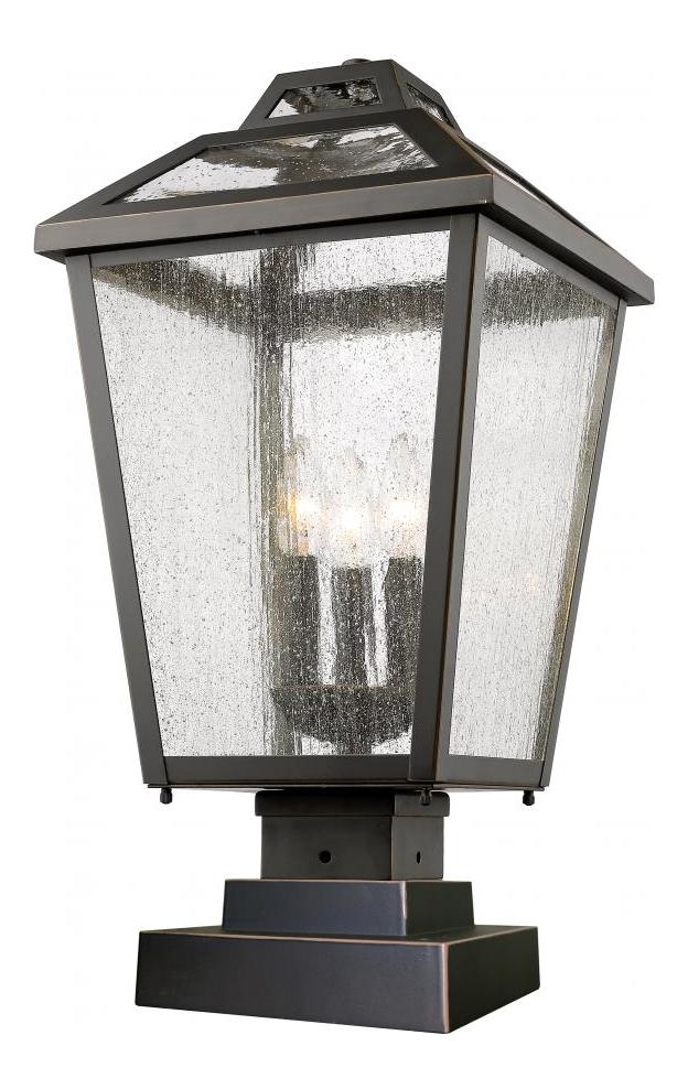 Oil Rubbed Bronze  3 Light Outdoor Pier Mount Light by Z-Lite