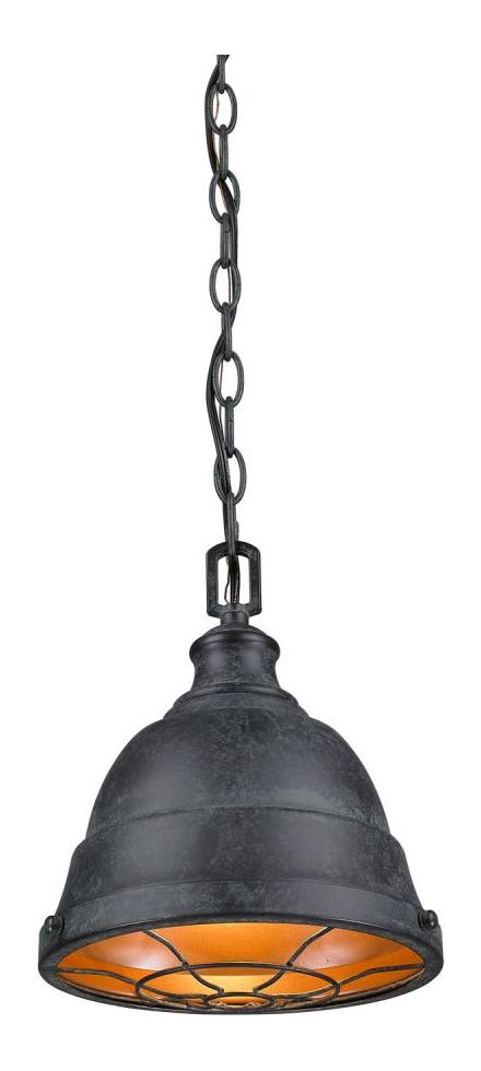 Black Patina  1 Light 9.25in. Wide Pendant by Golden