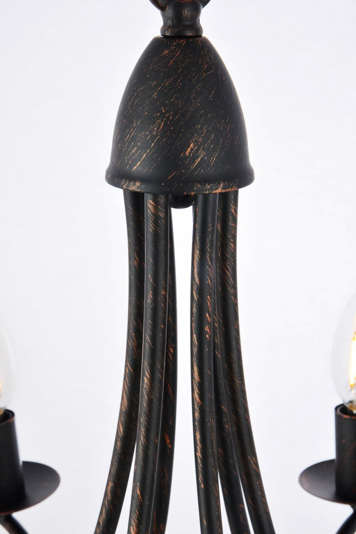 6 light Dark Bronze Pendant
