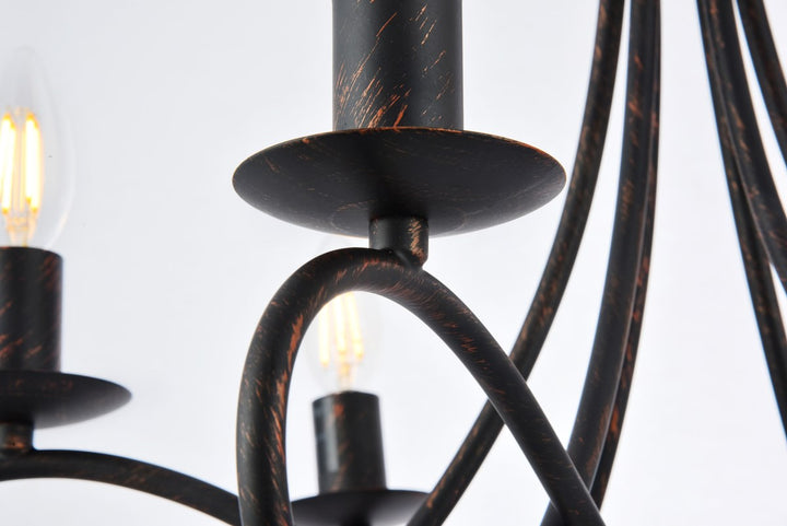 6 light Dark Bronze Pendant
