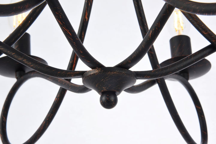 6 light Dark Bronze Pendant