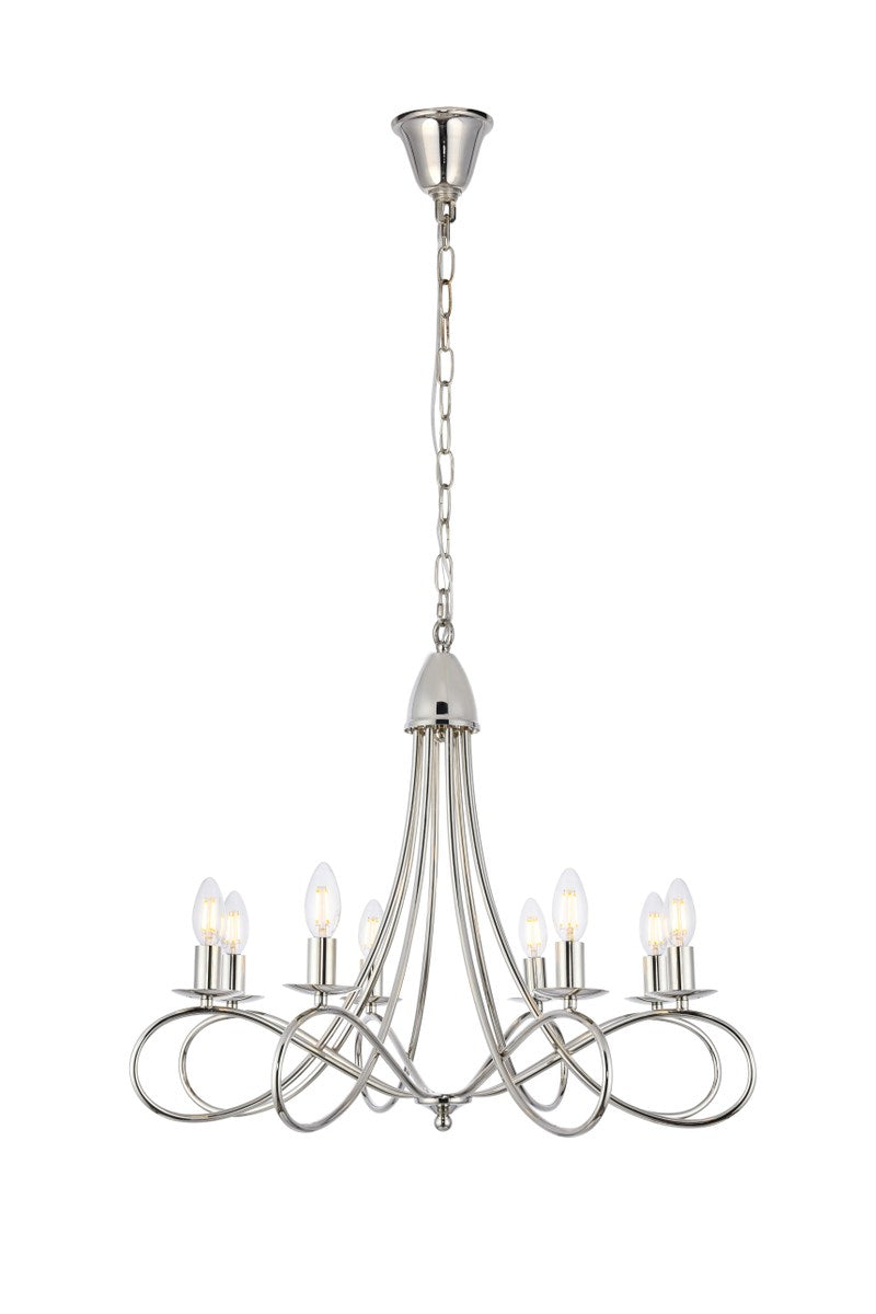 8 light polished Nickel Pendant by Urban Classic