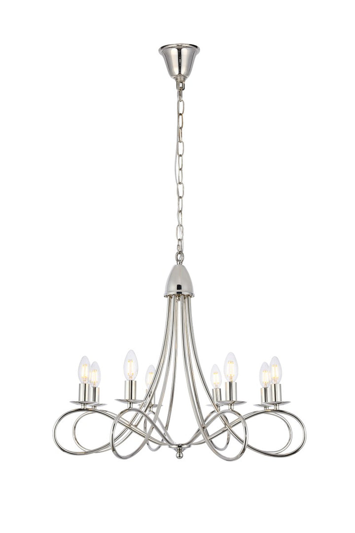 8 light polished Nickel Pendant by Urban Classic