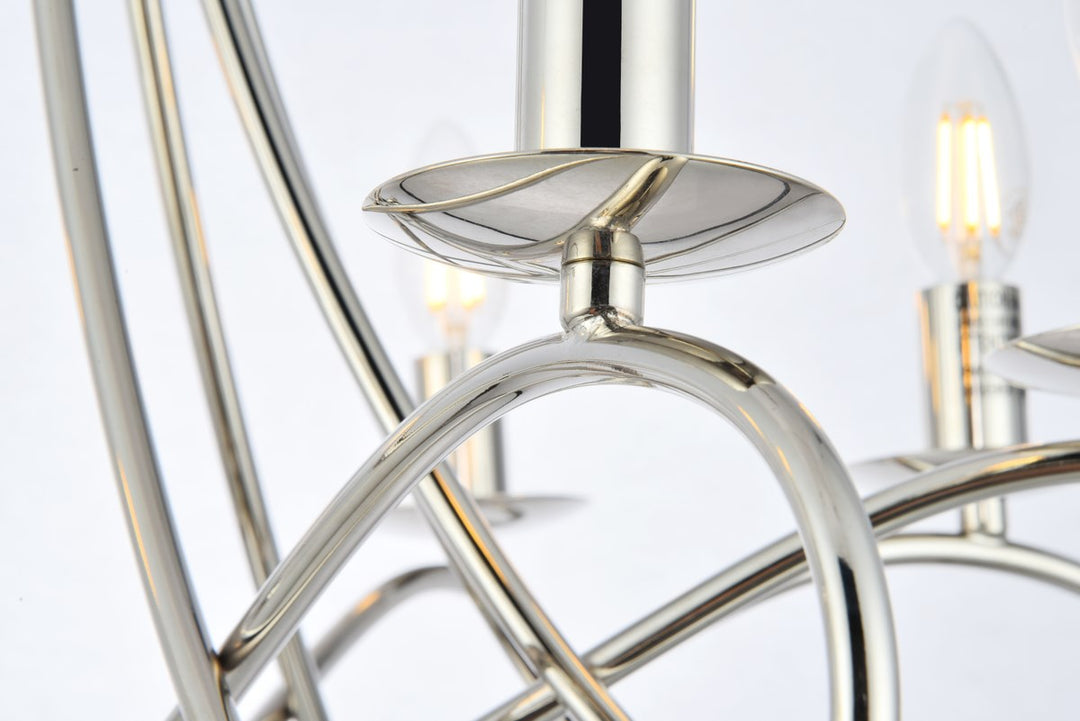 8 light polished Nickel Pendant