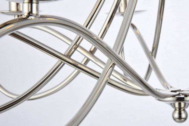 8 light polished Nickel Pendant