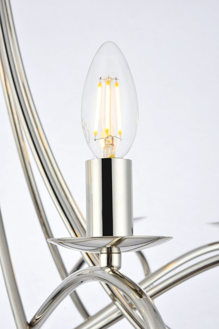 8 light polished Nickel Pendant