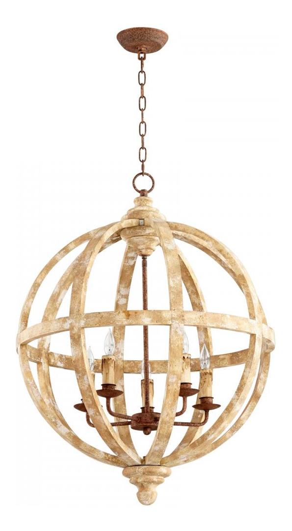 Ashfields Plaster  5 Light 1 Tier Globe Chandelier by Cyan Designs
