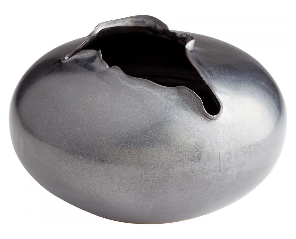Black Metal  8 Inch Tall Ceramic Vase by Cyan Designs