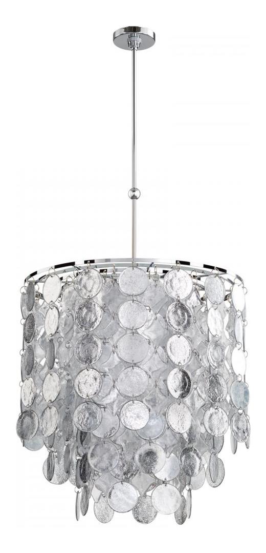 Chrome  9 Light Pendant with Silver Shade by Cyan Designs
