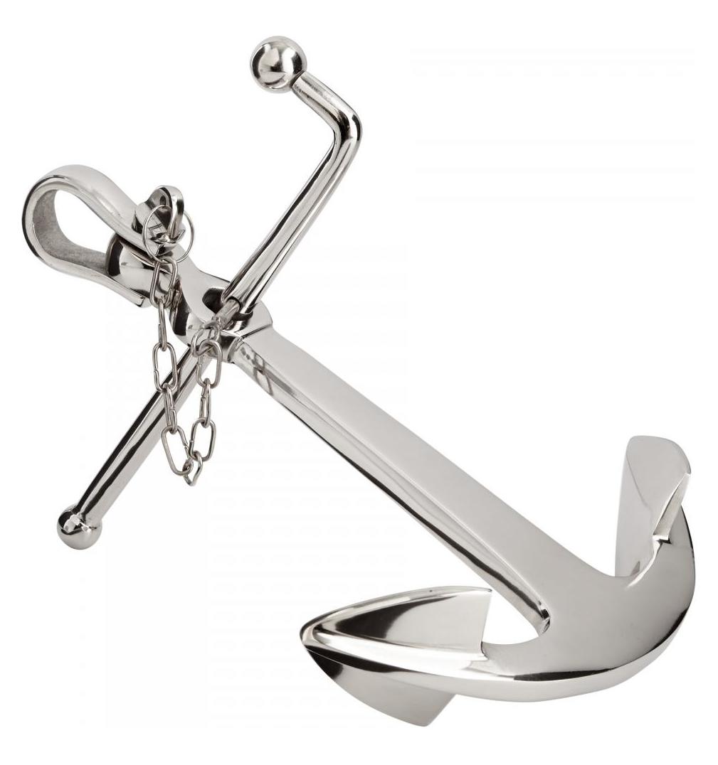 Nickel Anchor A-Weigh 8.75 Inch Tall Aluminum Sculpture Made in India by Cyan Designs