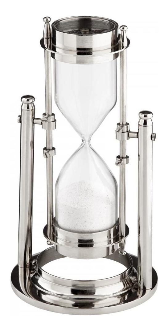 Nickel Sands Of Time 8.25 Inch Tall Brass Sculpture Made in India by Cyan Designs