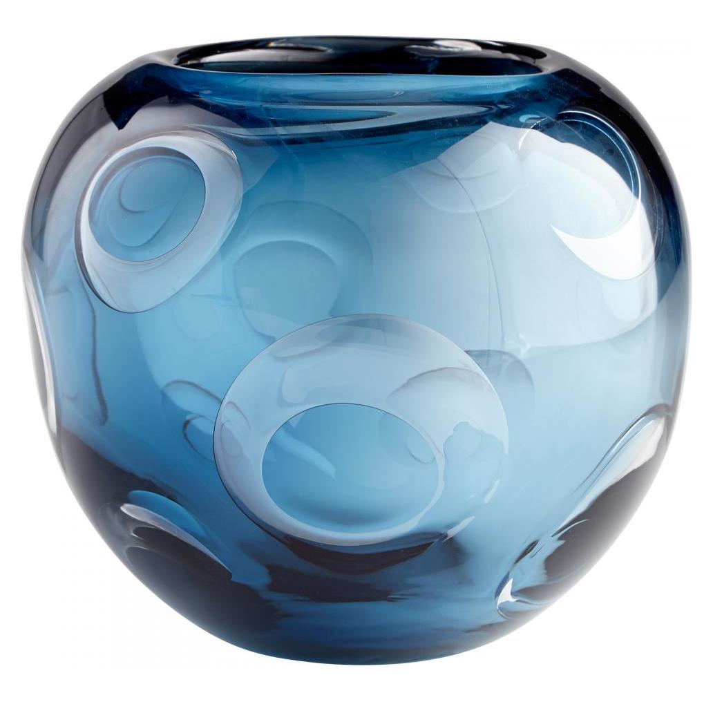 Blue  7 Inch Tall Glass Vase by Cyan Designs