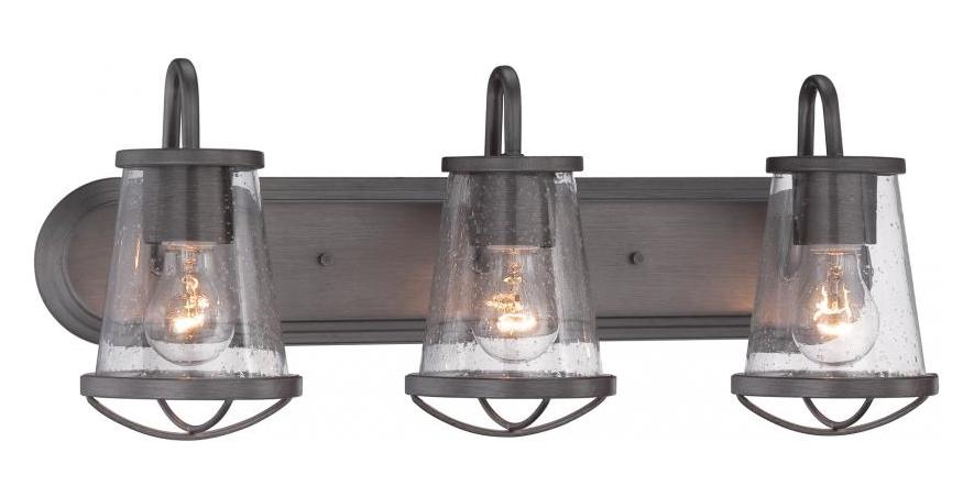 Weathered Iron  3 Light Bathroom Vanity Light by Designers Fountain