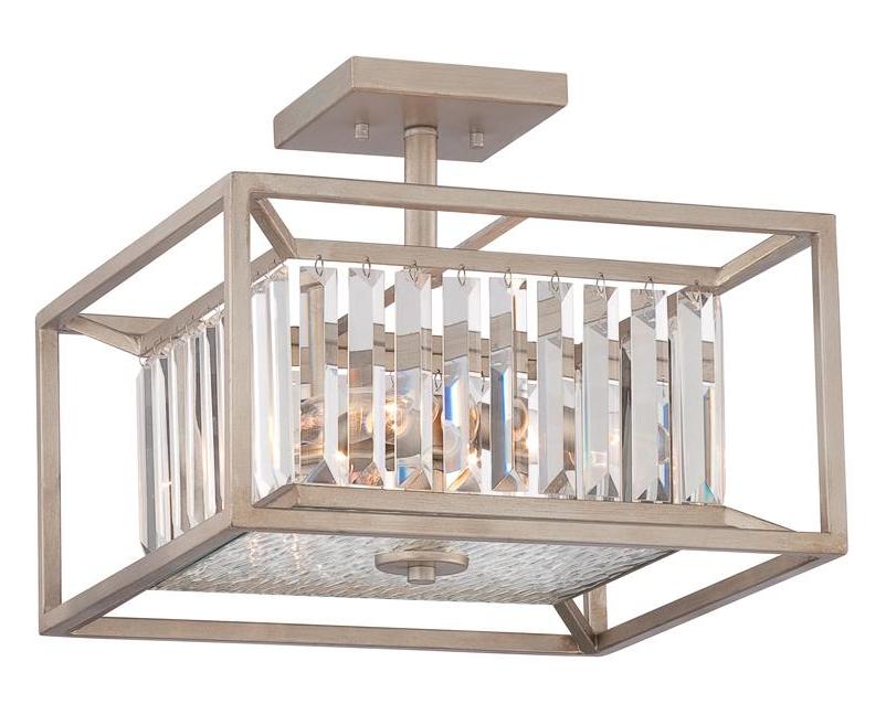 Aged Platinum  3 Light Semi-Flush Ceiling Fixture by Designers Fountain