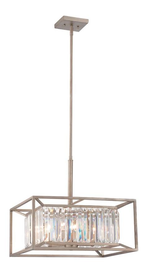 Aged Platinum  19in. Width 4 Light Full Sized Foyer Pendant by Designers Fountain