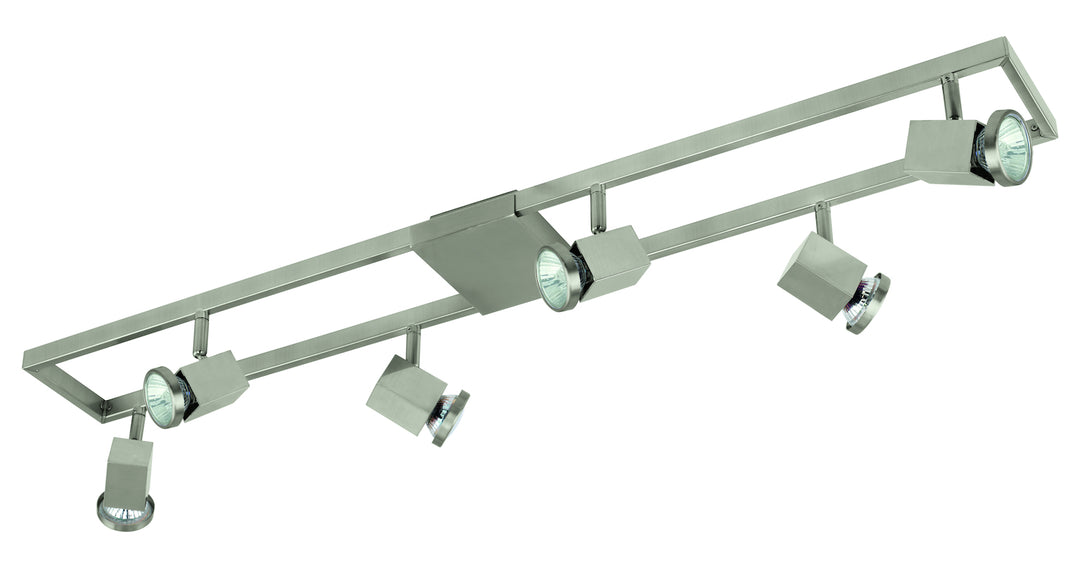 Matte Nickel  6 Light 37in. Long Track Light with Adjustable Heads by Eglo