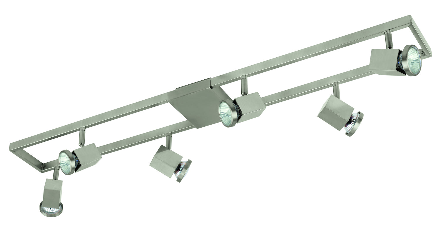Matte Nickel  6 Light 37in. Long Track Light with Adjustable Heads by Eglo