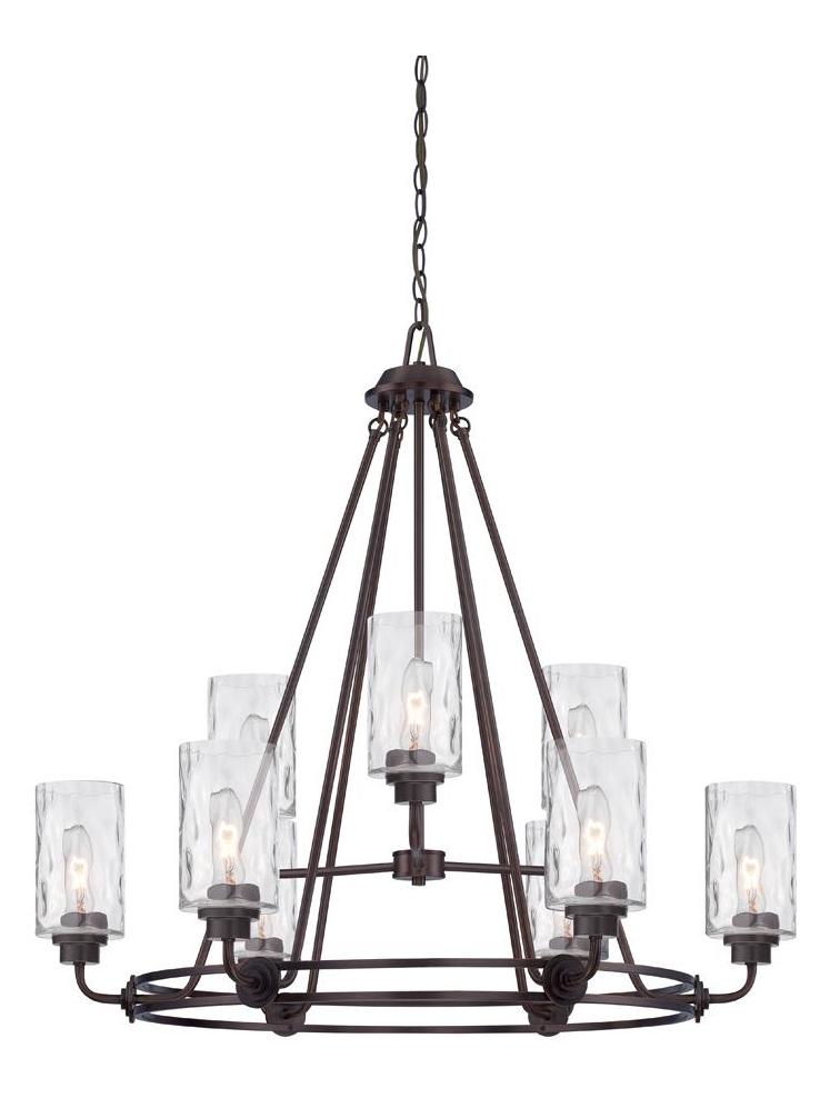 Old English Bronze  9 Light 2 Tier Chandelier by Designers Fountain