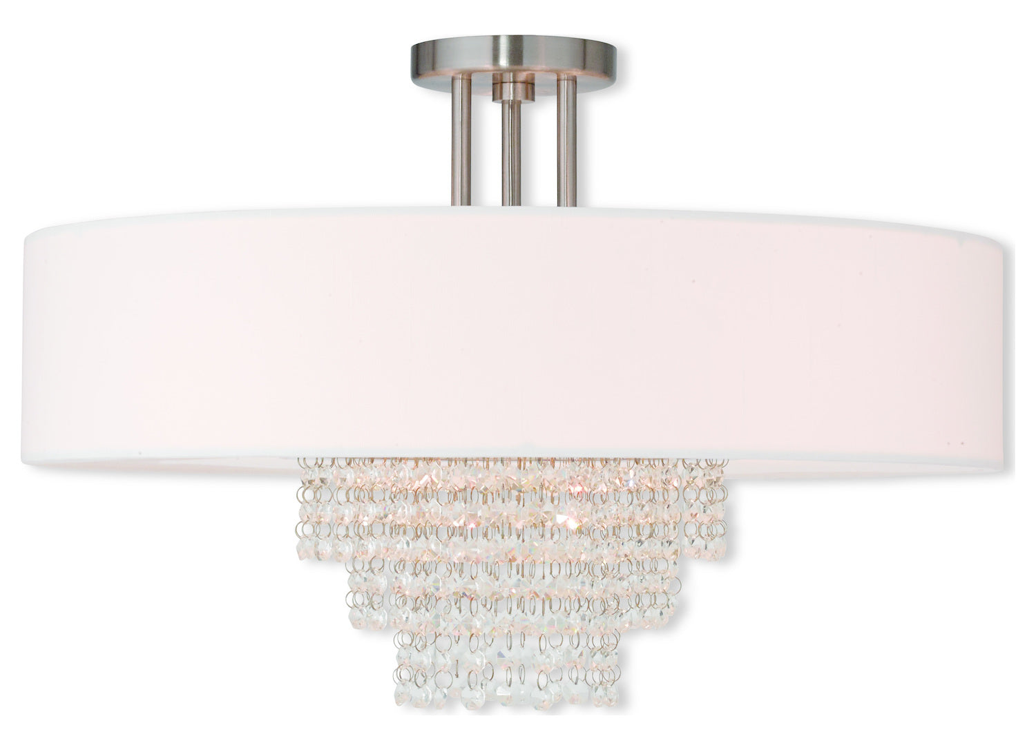 Brushed Nickel  5 Light Semi Flush Ceiling Fixture by Livex Lighting