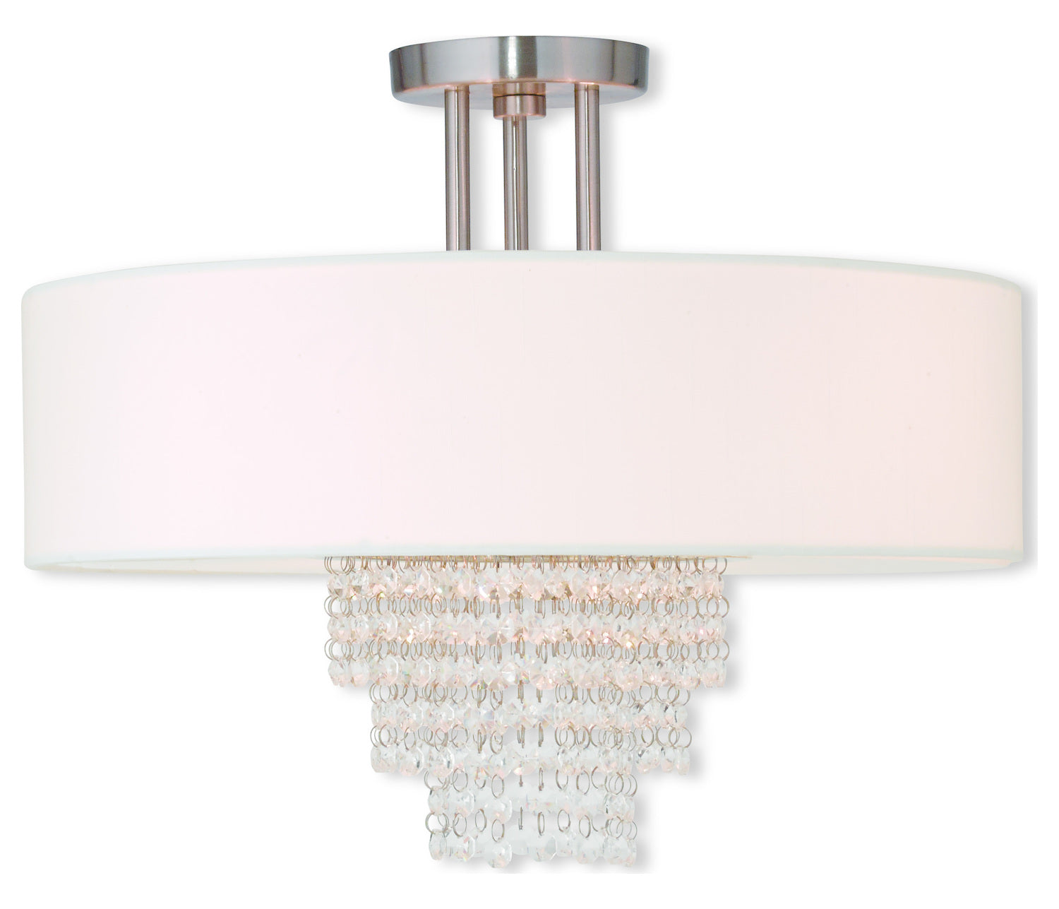 Brushed Nickel  4 Light Semi Flush Ceiling Fixture by Livex Lighting
