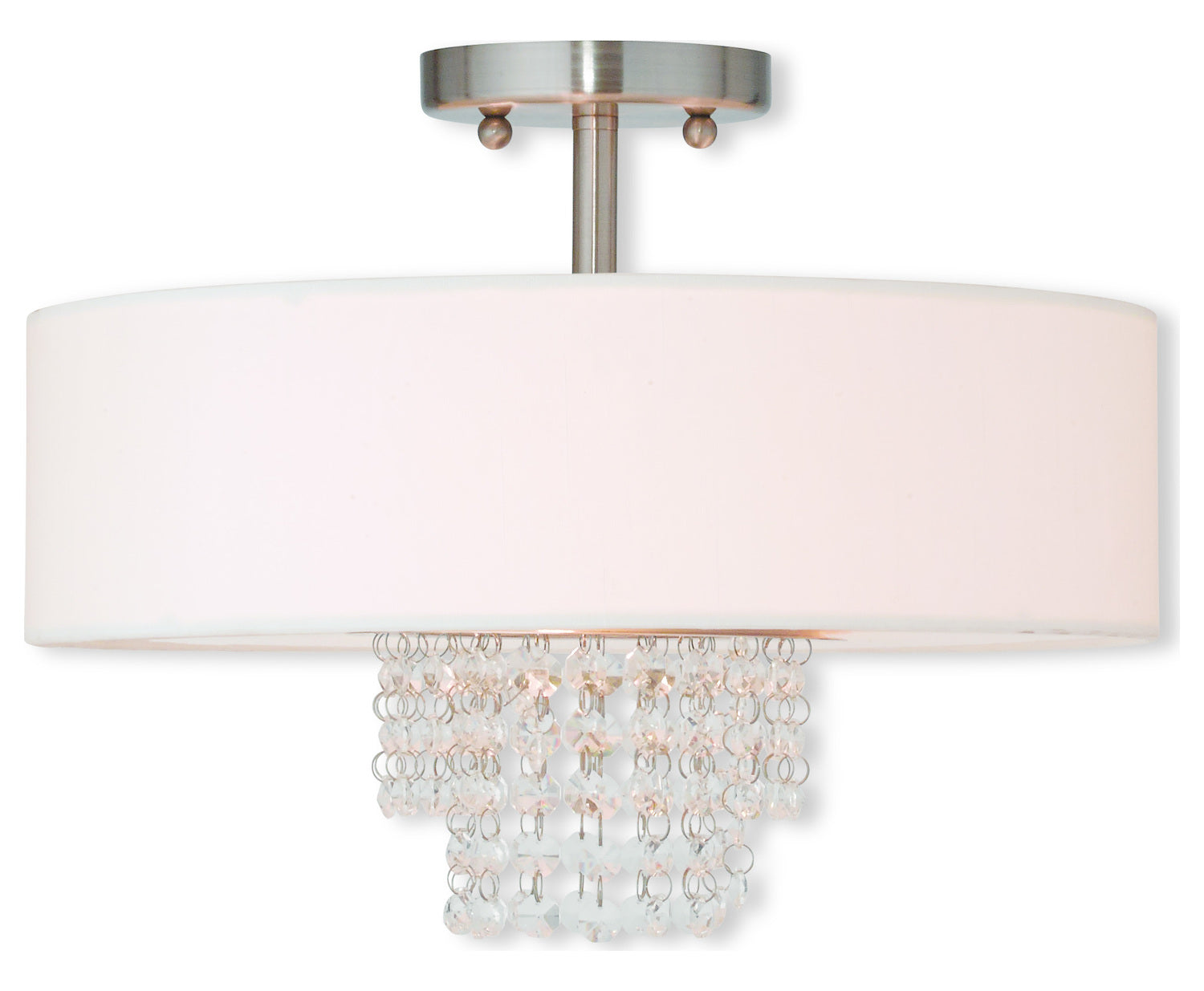 Brushed Nickel  3 Light Semi Flush Ceiling Fixture by Livex Lighting