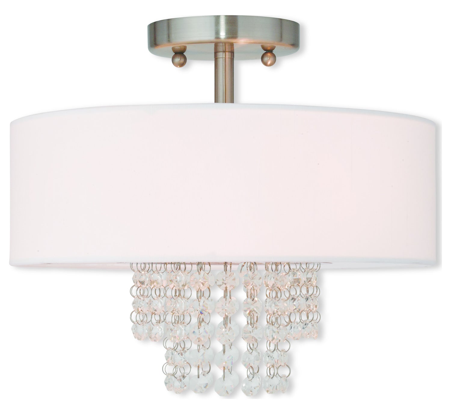 Brushed Nickel  2 Light Semi Flush Ceiling Fixture by Livex Lighting