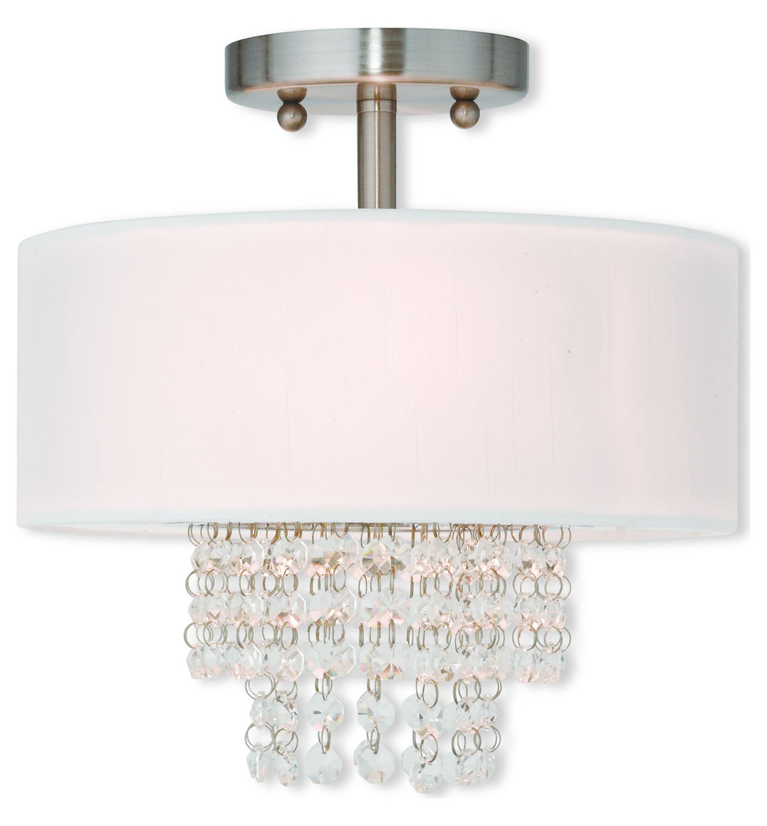 Brushed Nickel  2 Light Semi Flush Ceiling Fixture by Livex Lighting
