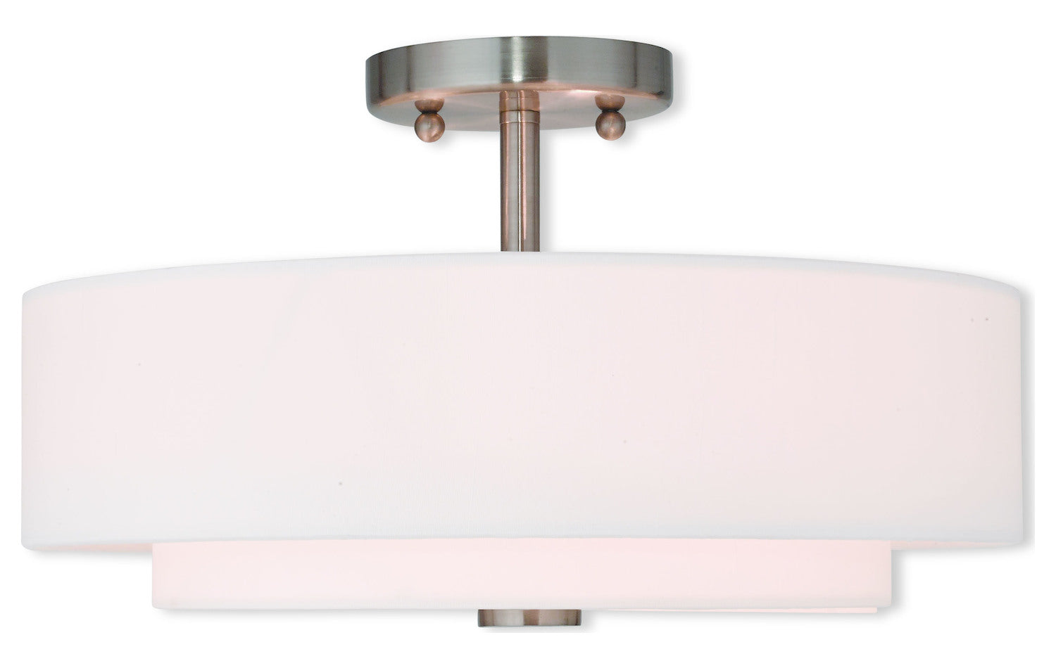 Brushed Nickel  3 Light Semi Flush Ceiling Fixture by Livex Lighting