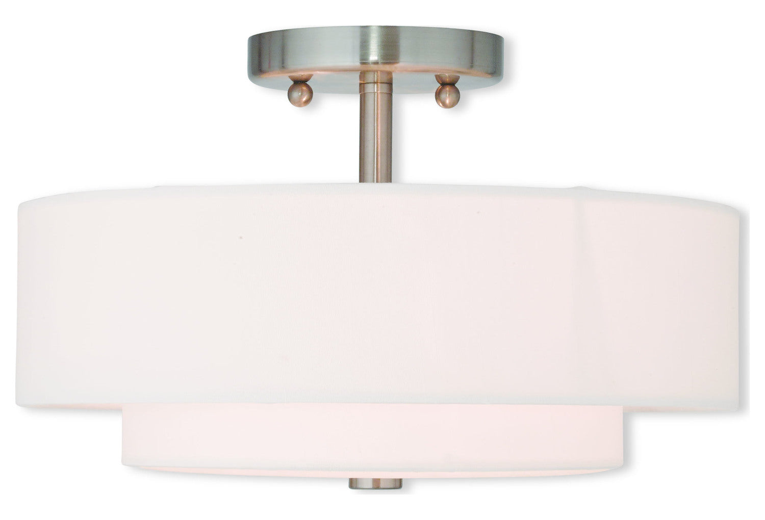 Brushed Nickel  2 Light Semi Flush Ceiling Fixture by Livex Lighting