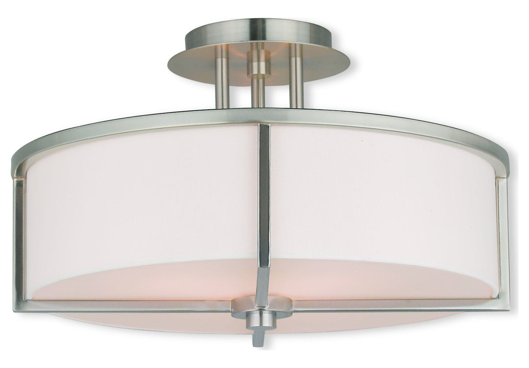 3 Light Brushed Nickel Ceiling Mount by Livex Lighting