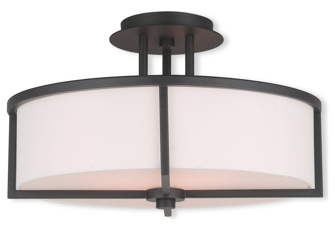 Bronze  3 Light Semi Flush Ceiling Fixture by Livex Lighting
