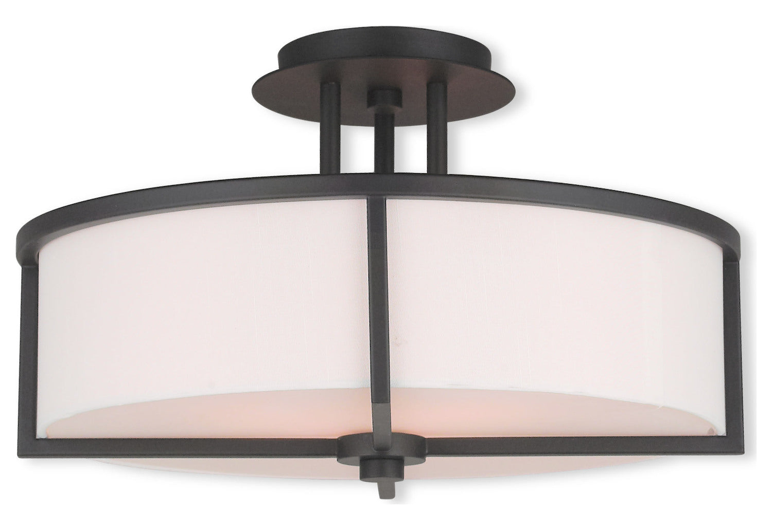 Bronze  3 Light Semi Flush Ceiling Fixture by Livex Lighting