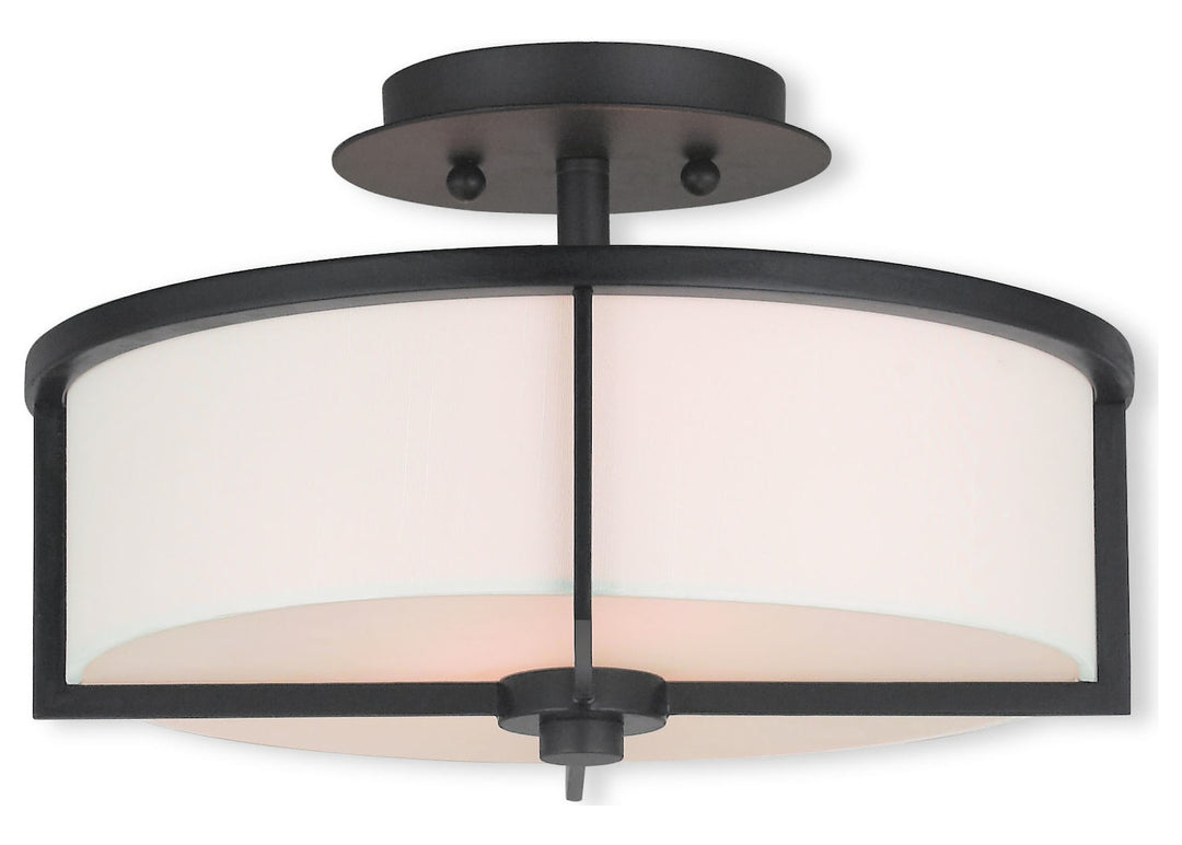 Bronze  2 Light Semi Flush Ceiling Fixture by Livex Lighting