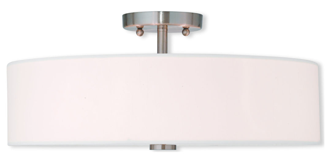 Brushed Nickel  4 Light Semi Flush Ceiling Fixture by Livex Lighting
