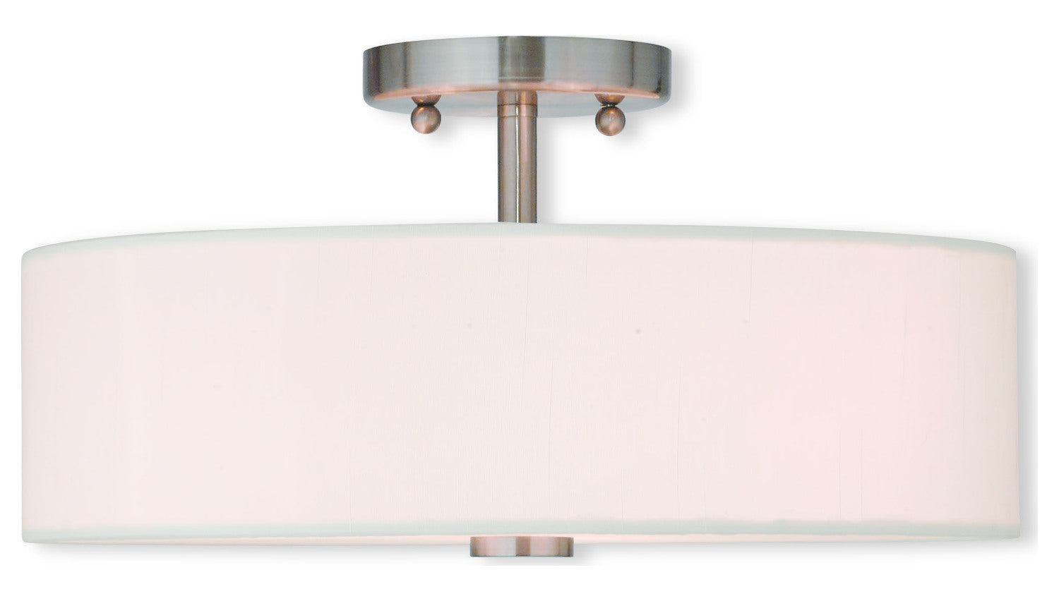 Brushed Nickel  3 Light Semi Flush Ceiling Fixture by Livex Lighting