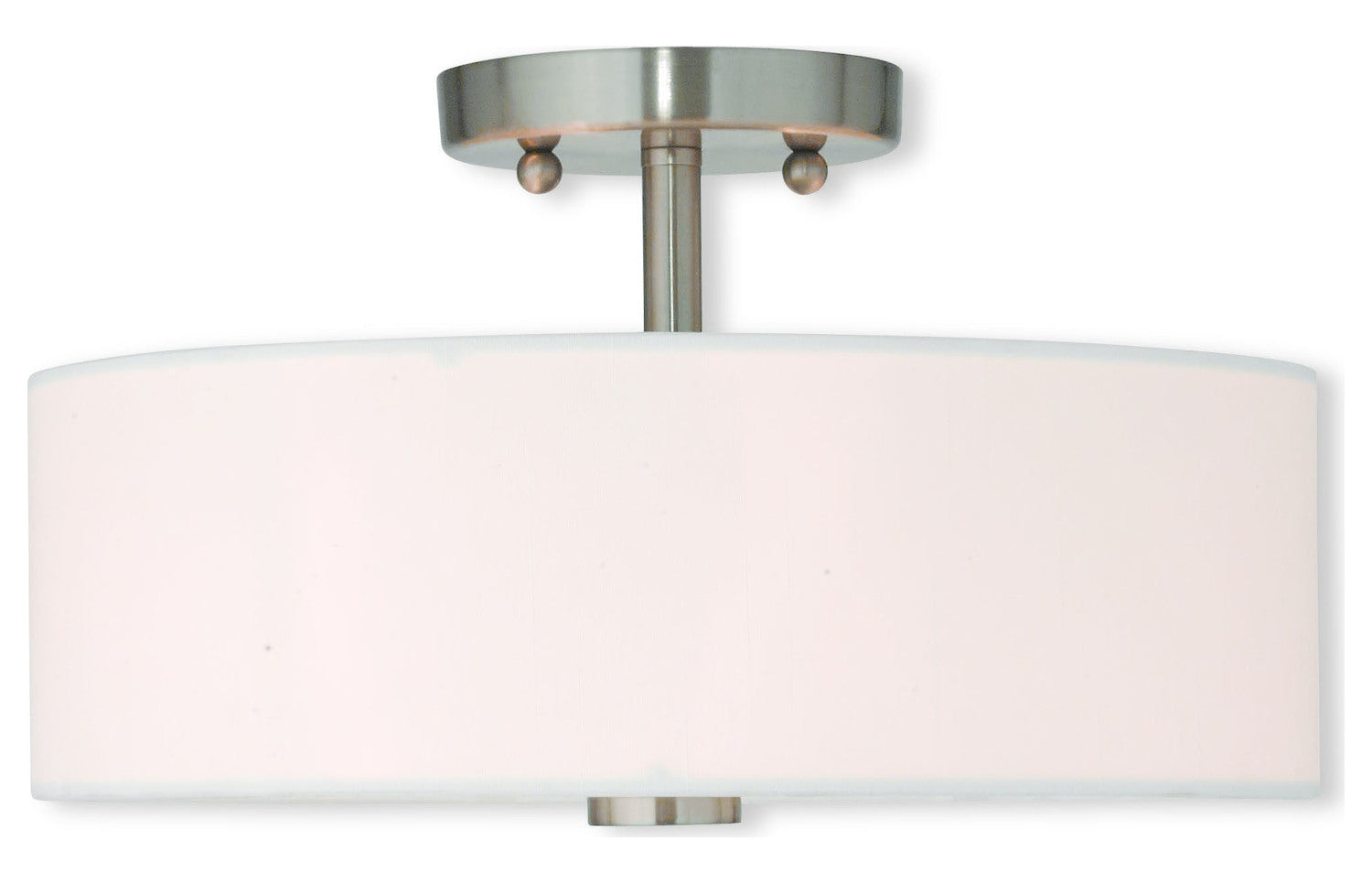 Brushed Nickel  2 Light Semi Flush Ceiling Fixture by Livex Lighting