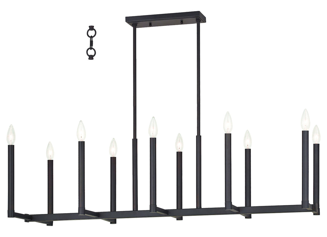 Bronze  10 Light 1 Tier Chandelier by Livex Lighting