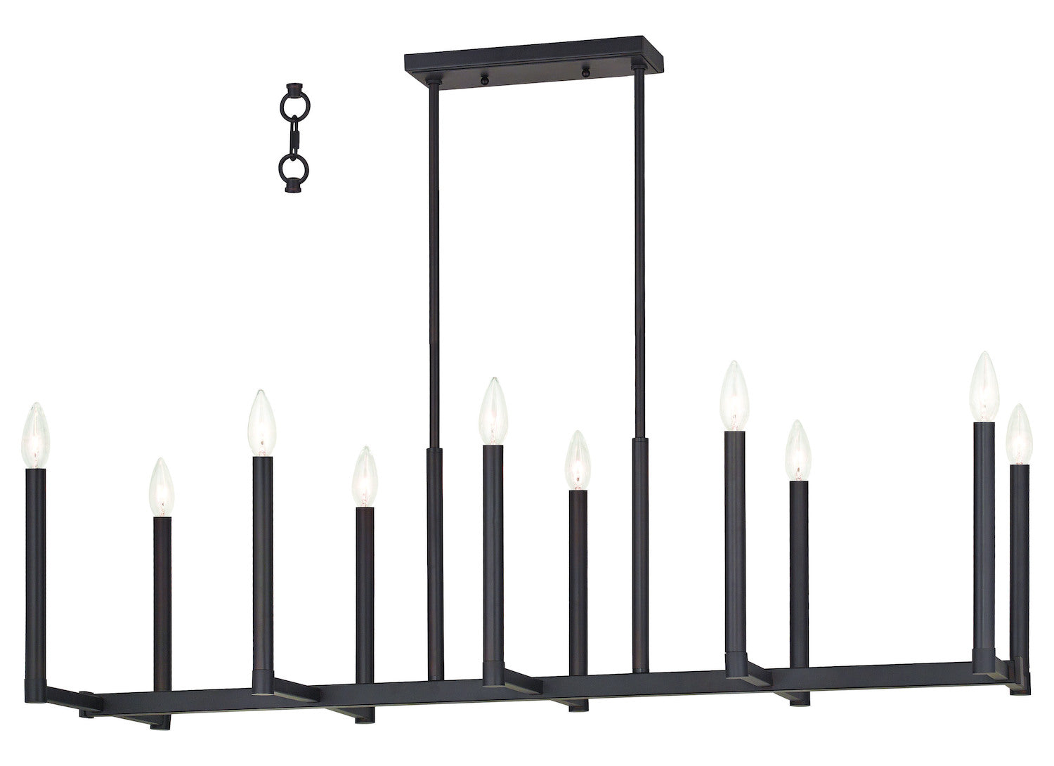 Bronze  10 Light 1 Tier Chandelier by Livex Lighting