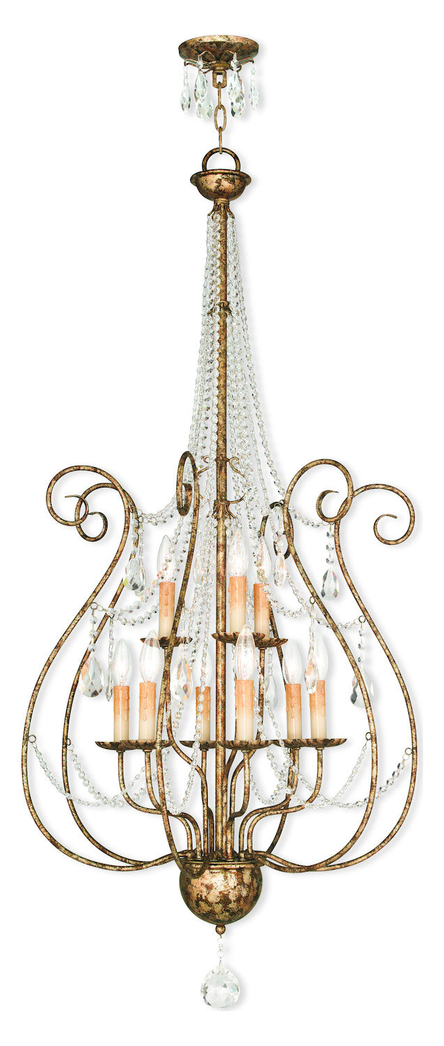 Hand Applied European Bronze  9 Light 2 Tier Chandelier by Livex Lighting