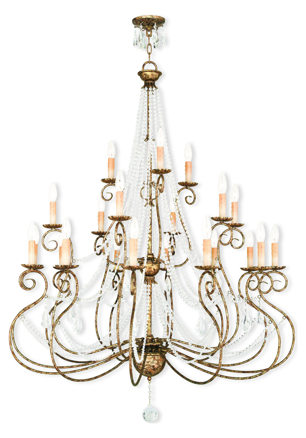 Hand Applied European Bronze  21 Light 3 Tier Chandelier by Livex Lighting