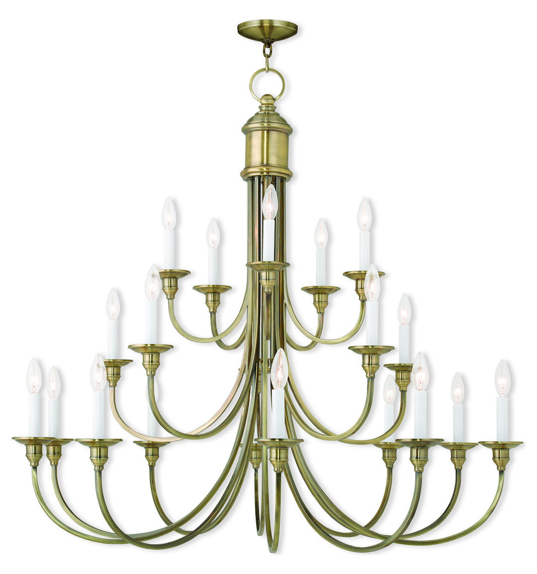 Antique Brass  20 Light 3 Tier Chandelier by Livex Lighting