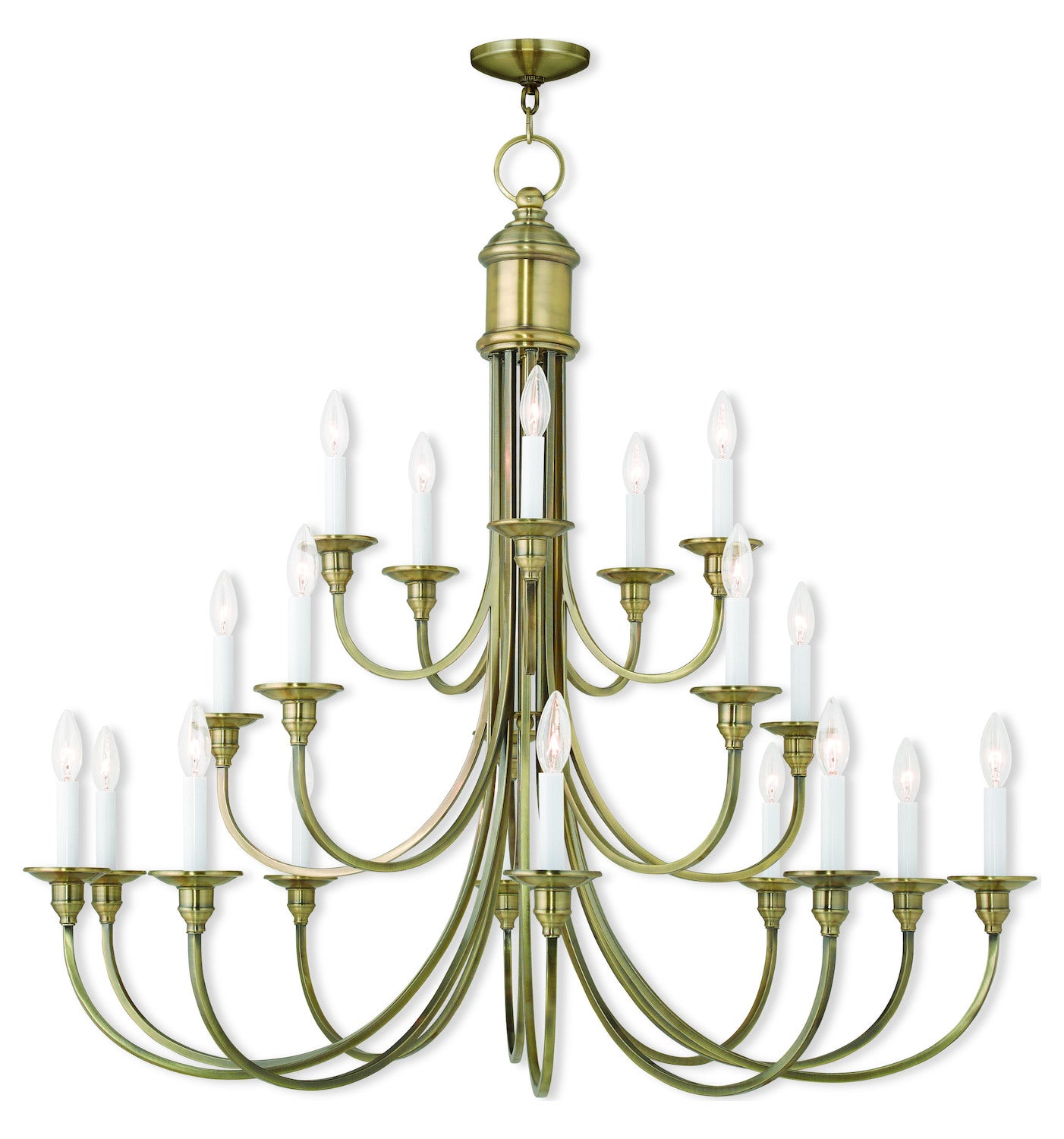 Antique Brass  20 Light 3 Tier Chandelier by Livex Lighting